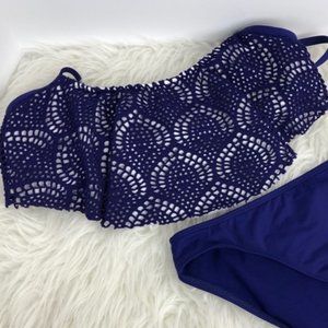 🔥3 for $30 La Blanca purple flounce bikini top